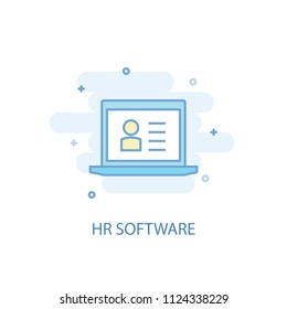 Hr software concept trendy icon. Simple line, colored illustration. Hr software concept symbol flat design from Human resources set. Can be used for UI/UX
