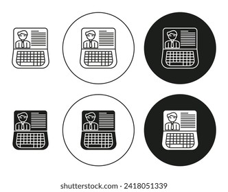 hr software flat line icon set. hr software Thin line illustration vector
