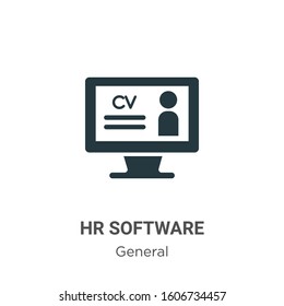 Hr software glyph icon vector on white background. Flat vector hr software icon symbol sign from modern general collection for mobile concept and web apps design.