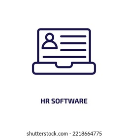 hr software icon from general collection. Thin linear hr software, hr, app outline icon isolated on white background. Line vector hr software sign, symbol for web and mobile