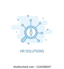 Hr solutions concept trendy icon. Simple line, colored illustration. Hr solutions concept symbol flat design from Human resources set. Can be used for UI/UX