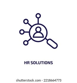 hr solutions icon from general collection. Thin linear hr solutions, hr, solution outline icon isolated on white background. Line vector hr solutions sign, symbol for web and mobile