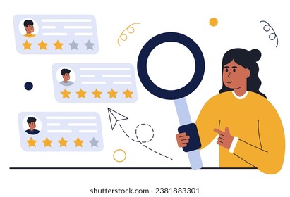 
HR specialist having an interview with job applicant. Choosing Best Candidate for Job. HR concept. Online Job interview. Resume of Candidates. Employment process. Flat Vector Illustration