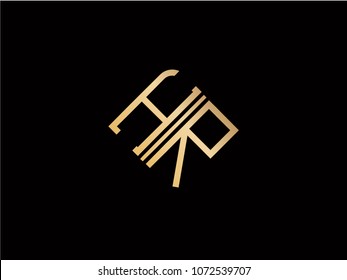 HR square shape Letter logo Design