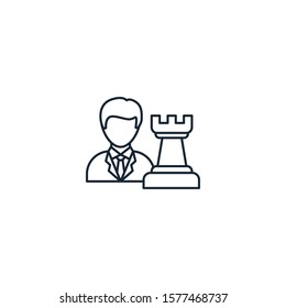 hr strategy creative icon. line multicolored illustration. From Human Resources icons collection. Isolated hr strategy sign on white background