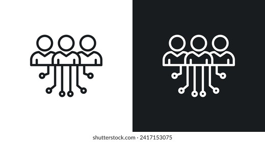 HR strategy icon designed in a line style on white background.
