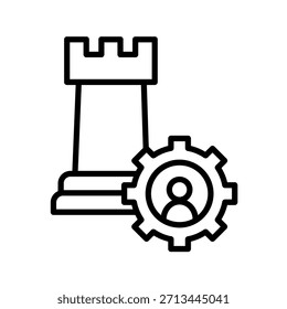 Ilustración vectorial De Iconos De Esquema De Estrategia De Recursos Humanos