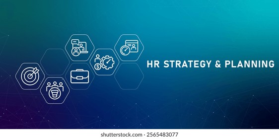 HR strategy and planning human resource gradient header corporate strategic plan in corporate career talent management