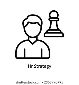 Hr Strategy vector  outline Icon Design illustration. Human Resources Symbol on White background EPS 10 File 