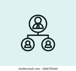 Hr system icon line isolated on clean background. Corporate concept drawing icon line in modern style. Vector illustration for your web site mobile logo app UI design.