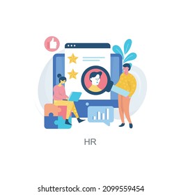 HR vector illustration isolated on white background. Flat Illustration style design.
