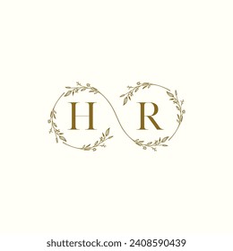HR wedding infinity in elegant monogram with high quality professional design that will print well