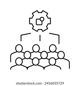 hr work line icon vector. hr work sign. isolated contour symbol black illustration