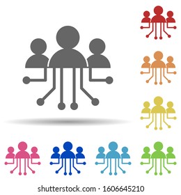 Hr, worker, circuit in multi color style icon. Simple glyph, flat vector of business icons for ui and ux, website or mobile application