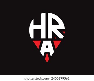 HRA letter location shape logo design