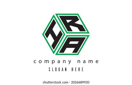 HRA polygon creative letters logo vector