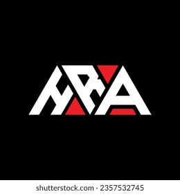 HRA triangle letter logo design with triangle shape. HRA triangle logo design monogram. HRA triangle vector logo template with red color. HRA triangular logo Simple, Elegant, and Luxurious design.