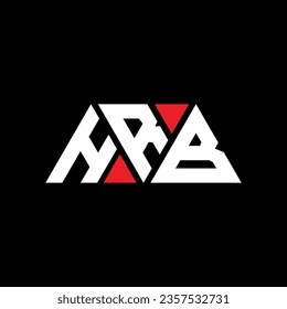HRB triangle letter logo design with triangle shape. HRB triangle logo design monogram. HRB triangle vector logo template with red color. HRB triangular logo Simple, Elegant, and Luxurious design.