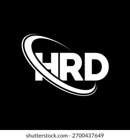 Logotipo de HRD. Carta de HRD. Diseño de logo de carta HRD. Logotipo HRD inicial vinculado con el círculo y el logotipo del monograma en mayúsculas. Tipografía HRD para tecnología, negocio y marca inmobiliaria.