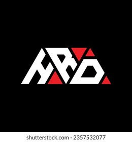 HRD triangle letter logo design with triangle shape. HRD triangle logo design monogram. HRD triangle vector logo template with red color. HRD triangular logo Simple, Elegant, and Luxurious design.