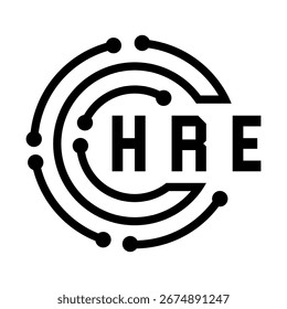 HRE-Briefdesign. Logo-Design der HRE-Letter-Technologie. HRE Monogram Logo Design für Unternehmer und Unternehmen.