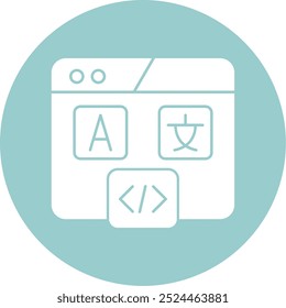 Hreflang Tag Glyph Circle Vector Icon Design