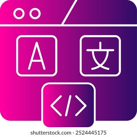 Hreflang Tag Glyph Gradient Vector Icon Design