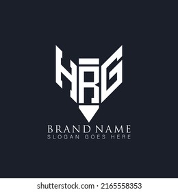 HRG Único diseño de logotipo de letras vectoriales plana plana y abstracta con iniciales geométricas abstractas únicas.
