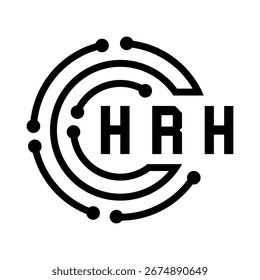 HRH letter design. HRH letter technology logo design. HRH  Monogram logo design for an entrepreneur and business.