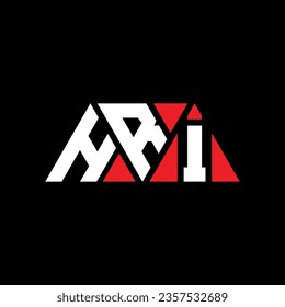 HRI triangle letter logo design with triangle shape. HRI triangle logo design monogram. HRI triangle vector logo template with red color. HRI triangular logo Simple, Elegant, and Luxurious design.