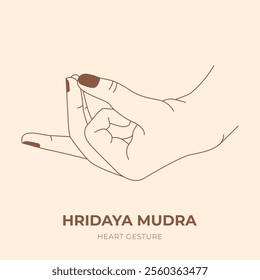 HRIDAYA MUDRA. YOGA. Yogic hand gesture. Yoga hand mudra.