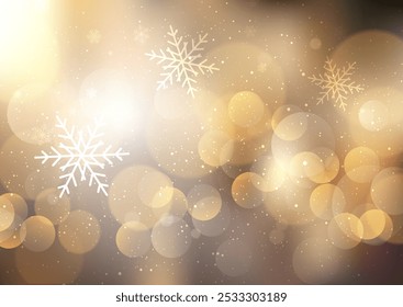 hristmas background with a snowflakes and bokeh lights design