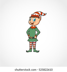 Hristmas elf Isolated on White Background 