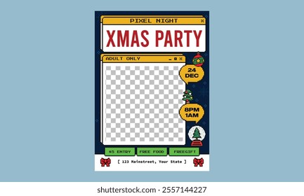 hristmas Party Flyer. Trendy Xmas layout design templates