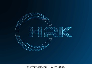 HRK low poly letter logo vector design. HRK lower poly logo design. 