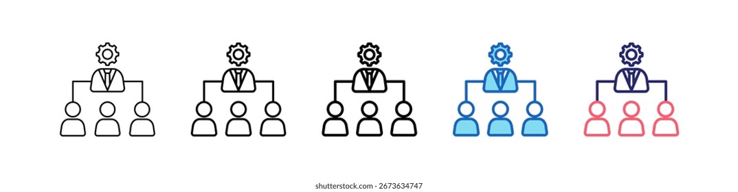 Icono De Hrm En 5 Estilos Diferentes Conjunto De Colección.