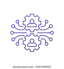 HRM icon, Human Resource Management line design
