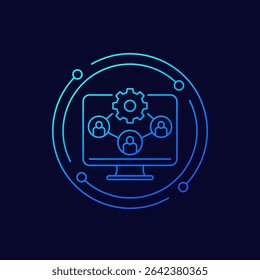 HRM software icon, linear design