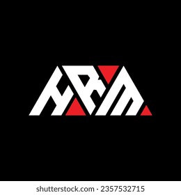 HRM triangle letter logo design with triangle shape. HRM triangle logo design monogram. HRM triangle vector logo template with red color. HRM triangular logo Simple, Elegant, and Luxurious design.