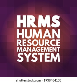 HRMS - Acrónimo del Sistema de Gestión de Recursos Humanos, antecedentes de concepto empresarial
