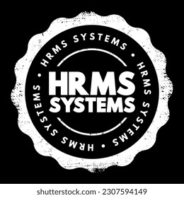 HRMS Human Resource Management System - suite of software applications used to manage human resources and related processes, acronym text concept stamp