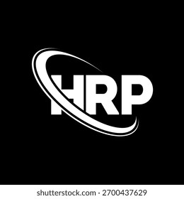 Logotipo de HRP. Carta de HRP. Diseño de logotipo de carta HRP. Logotipo HRP inicial vinculado con el círculo y el logotipo del monograma en mayúsculas. Tipografía HRP para tecnología, negocio y marca inmobiliaria.