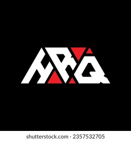 Diseño del logotipo de la letra triangular de HRQ con forma triangular. Monograma de diseño del logotipo del triángulo HRQ. Plantilla de logotipo vectorial de triángulo HRQ con color rojo. Logo triangular de HRQ Diseño sencillo, elegante y lujoso.