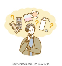 HRT:A woman thinking about hormone filling therapy for menopausal symptoms
