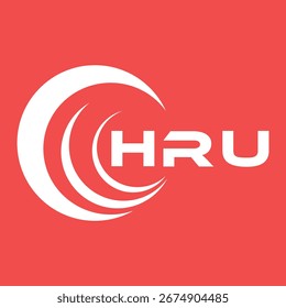 Desenho da letra HRU. Projeto do logotipo da tecnologia da letra HRU. HRU Monogram design logotipo para um empresário e empresa.
