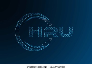Diseño de Vector de logotipo de letra de polietileno baja HRU. Diseño de logotipo de poliéster inferior de HRU. 