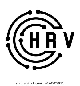 Diseño de carta HRV. Diseño de logotipo de tecnología de letras HRV. Diseño de logotipo de HRV Monogram para un empresario y un negocio.