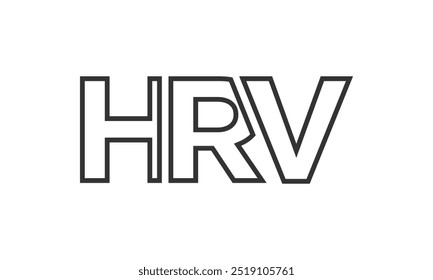 PLANTILLA de diseño de logotipo HRV con texto fuerte y moderno en negrita. Logotipo de Vector inicial basado en tipografía simple y mínima. Identidad de empresa de moda ideal para la presencia de la marca de las empresas.