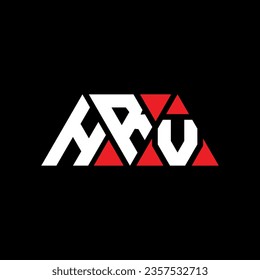 HRV triangle letter logo design with triangle shape. HRV triangle logo design monogram. HRV triangle vector logo template with red color. HRV triangular logo Simple, Elegant, and Luxurious design.