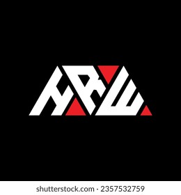 HRW triangle letter logo design with triangle shape. HRW triangle logo design monogram. HRW triangle vector logo template with red color. HRW triangular logo Simple, Elegant, and Luxurious design.